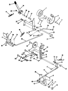Clutch, Brake And Speed Control Linkage Diagram and Parts List for 31-10K803 2000001 - 2999999 Toro Lawn Tractor