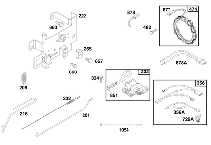 Engine Briggs & Stratton Model 28n777-0174-01 Diagram and Parts List for 71219 7900001 - 7999999 Toro Lawn Tractor