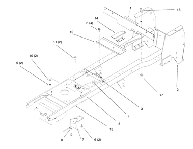 Frame Diagram and Parts List for 72042 5900001 - 5900796 Toro Lawn Tractor