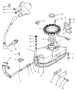 Gearcase & Ignition Assembly Diagram and Parts List for 74101 390001 - 399999 Toro Lawn Tractor