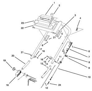 Handle Assembly Diagram and Parts List for 20908BC 4900001 - 4999999 Toro Lawn Mower
