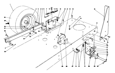 Rear Axle Assembly Diagram and Parts List for 56145 8000001 - 8999999 Toro Lawn Tractor