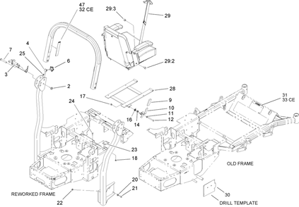 Roll-Over-Protection-System Assembly 1 Diagram and Parts List for 74411TE (250000001-250999999)(2005) Toro Lawn Mower