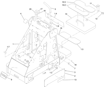 Frame Assembly Diagram and Parts List for 22318 404320000 - 405709999 Toro Lawn Tractor Accessories
