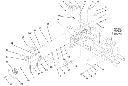 Hydro Drive, & Parking Brake Diagram and Parts List for 73403 6900001 - 6999999 Toro Lawn Tractor