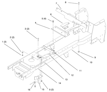 Frame Diagram and Parts List for 72110 7900001 - 7999999 Toro Lawn Tractor
