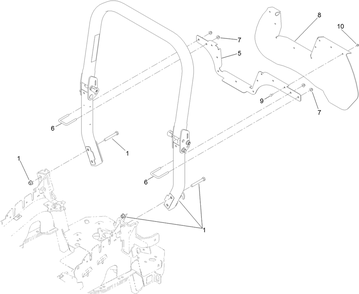 Rops Assembly Diagram and Parts List for 74090 400000000-409999999 Toro Lawn Tractor