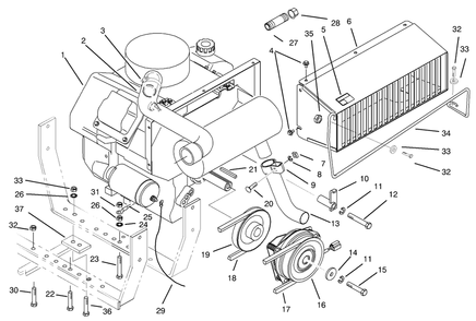 Engine Assembly Diagram and Parts List for 30611 890001 - 899999 Toro Lawn Tractor
