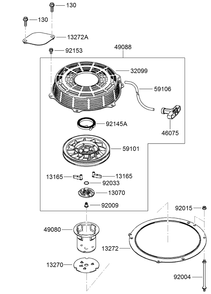 Starter Assembly Diagram and Parts List for 22972 402461470 - 404709999 Toro Lawn Tractor Accessories