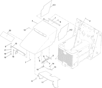 Hood Assembly Diagram and Parts List for 22324 407960000 - 409359999 Toro Lawn Tractor Accessories