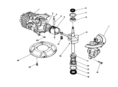 Crankshaft Assembly Diagram and Parts List for 16780 4000001 - 4999999 Toro Lawn Mower