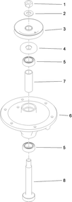 Spindle Assembly 1 Diagram and Parts List for 74536TE (313000001-313999999)(2013) Toro Lawn Mower