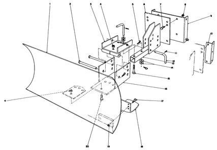 Grader Blade Assembly Model 59099 (Optional) Diagram and Parts List for 38056 4000001 - 4999999 Toro Snow Blower