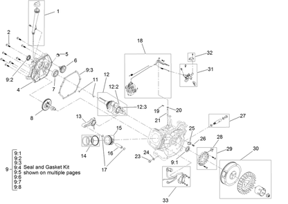 Engine Assembly No. 2 Diagram and Parts List for 38830 409000000 - 411999999 Toro Snow Blower