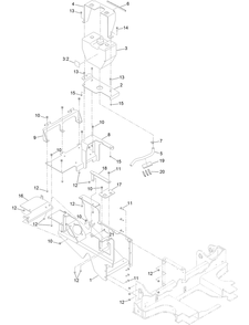 Mud Pump Support Assembly Diagram and Parts List for 23803 400000000 - 999999999 Toro Lawn Tractor Accessories