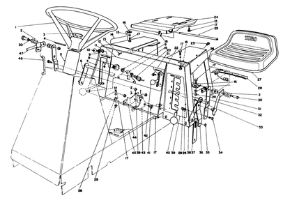 Seat & Steering Wheel Assembly Diagram and Parts List for 56155 6000001 - 6999999 Toro Lawn Tractor