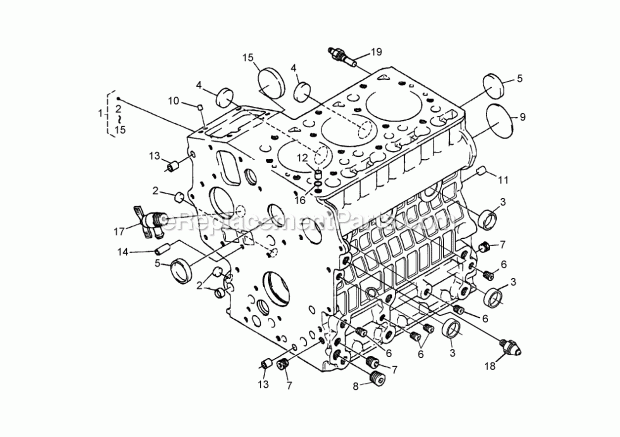 Crankcase Assembly Diagram and Parts List for 74265 260000001-260999999 Toro Lawn Mower