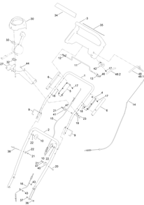 Handle And Control Assembly Diagram and Parts List for 36002 409000000 - 412999999 Toro Snow Blower