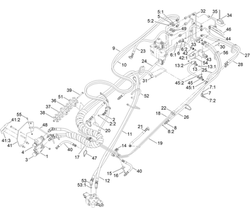 Manifold Hydraulic Assembly Diagram and Parts List for 22370 400000000 - 410399999 Toro Lawn Tractor Accessories