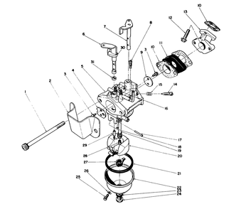 Carburetor Assembly (Engine Model No. 47pm1-5) Diagram and Parts List for 38185 3900001 - 3999999 Toro Snow Blower