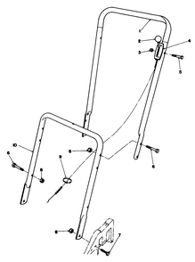 Handle Assembly Diagram and Parts List for 22510 7000001 - 7999999 Toro Lawn Mower