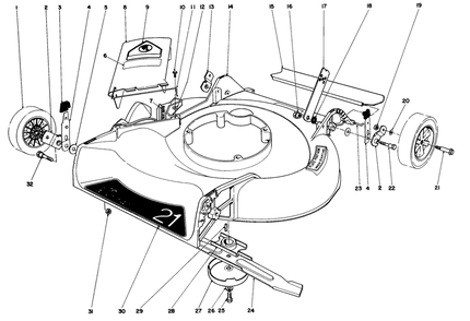 Housing Assembly Diagram and Parts List for 16310 2000001 - 2999999 Toro Lawn Mower