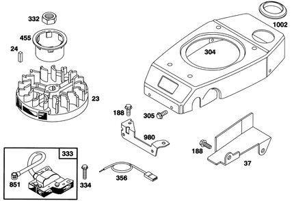 Engine Gts 150 Diagram and Parts List for 26630B 3900001 - 3999999 Toro Lawn Mower