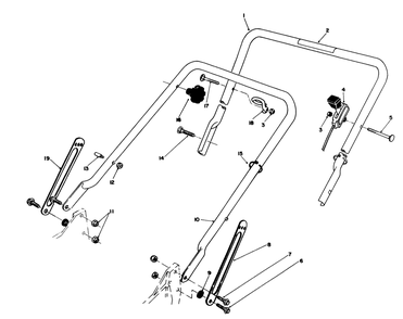 Handle Assembly Diagram and Parts List for 20329 2000001 - 2999999 Toro Lawn Mower