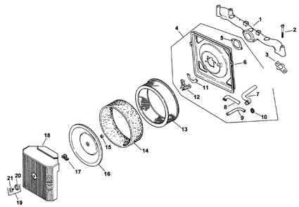 Air Intake Assembly Diagram and Parts List for 74171 (990001-999999)(1999) Toro Lawn Mower