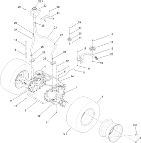 Transmission Assembly Diagram and Parts List for 44460 410270000-999999999 Toro Lawn Mower