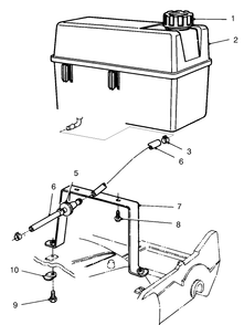 Gas Tank Assembly Diagram and Parts List for 22154B 6900001 - 6999999 Toro Lawn Mower