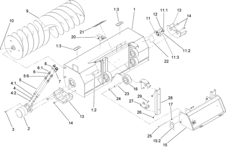 Trench Filler Assembly Diagram and Parts List for 22472 400000000 - 401999999 Toro Lawn Tractor Accessories