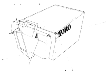 Grass Bag Assembly Diagram and Parts List for 10510 1000001 - 1999999 Toro Lawn Mower