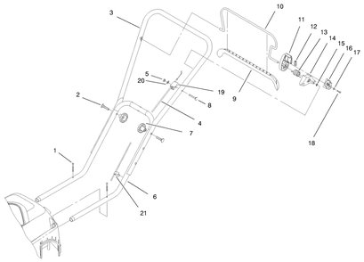 Handle And Controls Assembly Diagram and Parts List for 20647 7900001 - 7999999 Toro Lawn Tractor Accessories