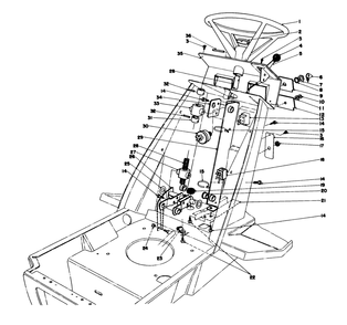 Steering Wheel & Dash Assembly Diagram and Parts List for 57365 7000001 - 7999999 Toro Lawn Tractor