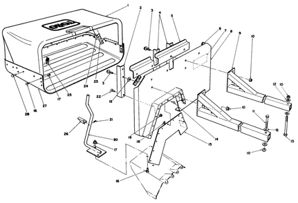 36" Side Discharge Bagging Kit Model No. 30125 Diagram and Parts List for 30125 8000001 - 8999999 Toro Lawn Tractor Accessories