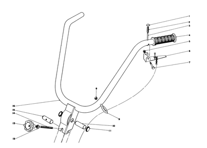 Handle Assembly Diagram and Parts List for 58336 2000001 - 2999999 Toro Tiller