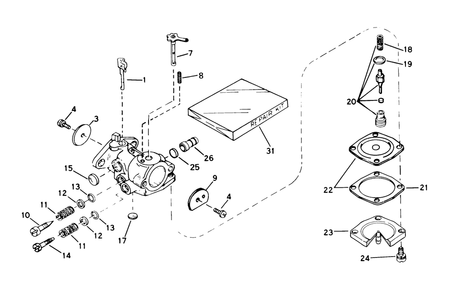 Carburetor No. 632142a Diagram and Parts List for 38162 4000001 - 4999999 Toro Snow Blower