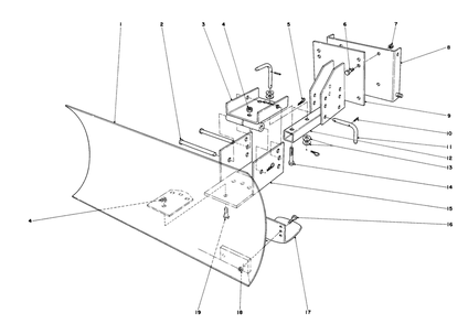 Grader Blade Assembly (Model No. 59051) Diagram and Parts List for 38155 0000001 - 0999999 Toro Snow Blower