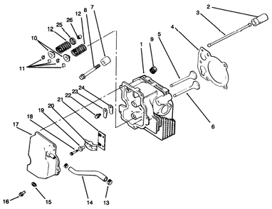 Cylinder Head/Valve/Breather Diagram and Parts List for 72064 6900001 - 6999999 Toro Lawn Tractor