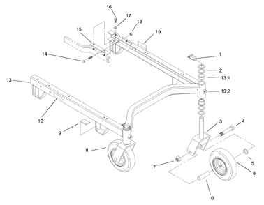 Carrier Frame Diagram and Parts List for 30773 790001 - 799999 Toro Lawn Mower