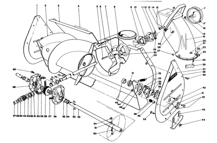 Auger Assembly Diagram and Parts List for 38090 5000001 - 5999999 Toro Snow Blower