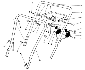 Handle Assembly Diagram and Parts List for 16785 7000001 - 7999999 Toro Lawn Mower