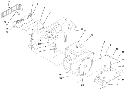Engine Assembly Diagram and Parts List for 73422 7900001 - 7999999 Toro Lawn Tractor