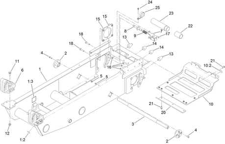 Frame Assembly Diagram and Parts List for 68138 403300000 - 404319999 Toro Lawn Tractor Accessories