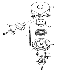 Rewind Starter No. 590420 Parts List Diagram and Parts List for 23301 1000001 - 1999999 Toro Lawn Mower