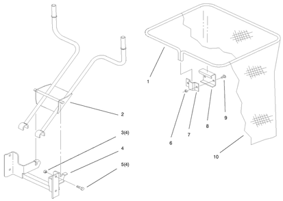 Bag And Frame Assembly Diagram and Parts List for 79448 8900001 - 8999999 Toro Lawn Tractor