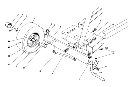 Front Axle Assembly Diagram and Parts List for 56125 7000001 - 7999999 Toro Lawn Tractor