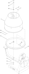 Drum Assembly Diagram and Parts List for 68007 402000000 - 404319999 Toro Cement Mixer