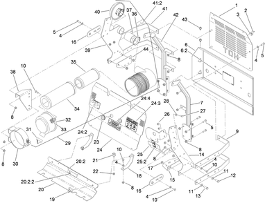 Front And Rear Engine Cover Assembly Diagram and Parts List for 74269 (311000001-311999999)(2011) Toro Lawn Mower